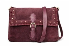 Ted Baker Suede Burgundy Crosbody Purse