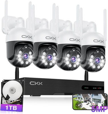 5MP PTZ Security System: 4 PCS Wireless Cameras with 1TB Hdd,10-Channel NVR,5G/2