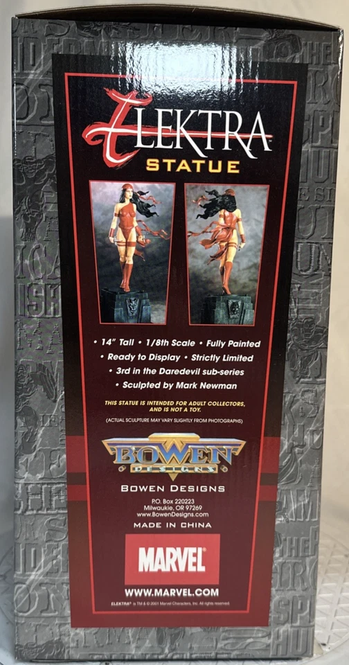 #11! Estatua Marvel Bowen Designs Elektra 14' sin usar, en caja #11/3000 Daredevil (W13) Foto 4 de 4