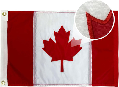 Canadian Flag 12x18 Inch for Boat, Embroidered Canadian Boat Flags Heavy Duty, D
