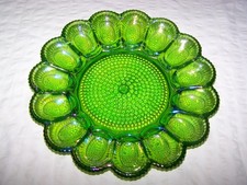 Eierteller Vintage Pressglas für 15 Eier Servierteller