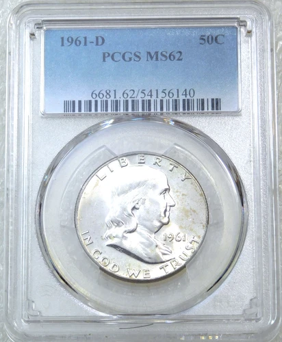 1961 D Franklin Half Dollar PCGS MS62 95% FBL Frosty PQ New Holder #P276C