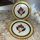 VTG  Pair of Stangl Pottery Fruit Cherry Small Side Plates Hand Painted - 5"