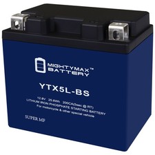 Mighty Max YTX5L-BS Lithium Battery Replacement for Yamaha 90 YFM90R Raptor 18