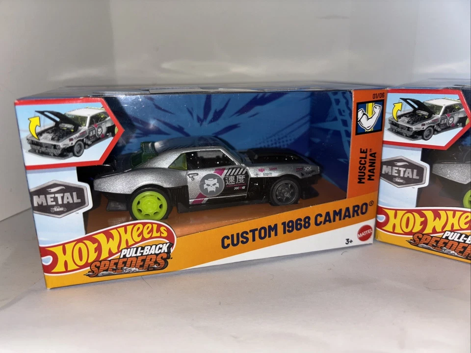 2 Hot Wheels Muscle Mania Pull-Back Speeders НА ЗАКАЗ 1968 CAMARO 01/06 НОВЫЕ И РЕДКИЕ - Изображение 2 из 4