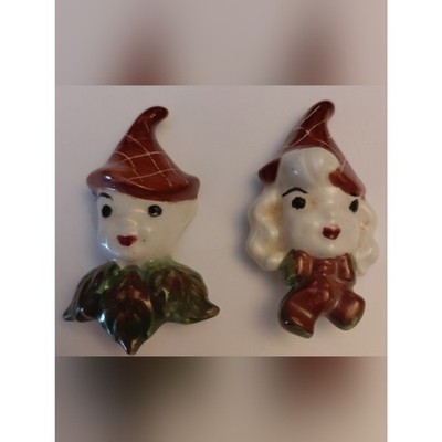 RARE SET- Vintage Ceramic tumbling pixie set