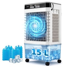 COSTWAY Swamp Cooler 1800 CFM 3-in-1 Evaporative Air Cooler with 15L Water Tank