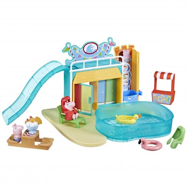 4069399 Hasbro Peppa Pig Playset Acquapark, playset con 15 accessori, giocattoli