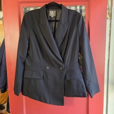 Worthington Women's Black Long Sleeve Button Front Blazer Jacket Size 10 NWT
