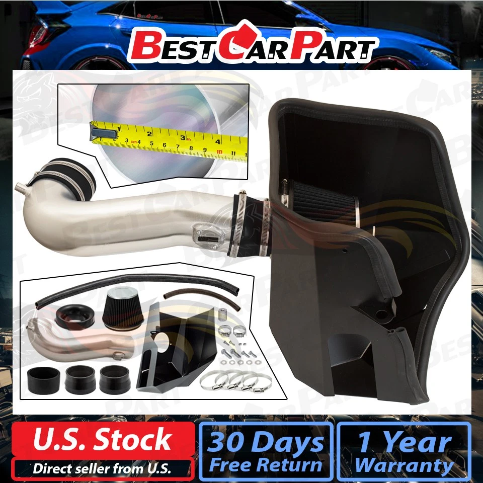 BCP BLACK 2019-2025 Silverado 5.3L/6.2L V8 Heat Shield Cold Air Intake +Filter - Image 2 of 4