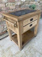 Solid Oak Handmade Bespoke Kitchen Island Butchers Block Drawer Storage Towel Ra