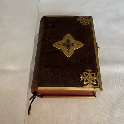 1860er Jahre Book of Common Prayer Messingschließe Ledereinband vergoldete Kanten top