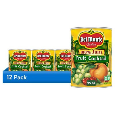 (12 pack) Del Monte Fruit Cocktail in Fruit Juice, Canned Fruit, 15 oz Can