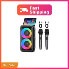 Bluetooth Speaker with 2 Wireless Microphones Party Speaker for Adults Kids |...