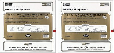 Pioneer Post Bund Top Loading Page Protectors with White Inserts, 12 by 12-Inch,
