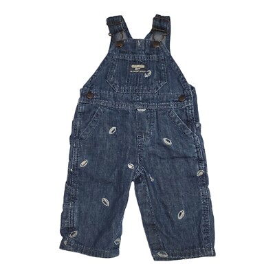 Oshkosh B'gosh Overall 3 Months Football Pattern Denim Vestbak