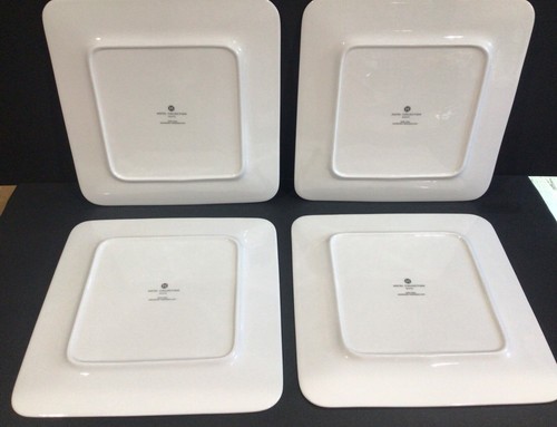 Hotel Collection by Macy's 4 Square Dinner Plates Bone China White 10.75” - Picture 3 of 4