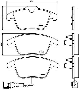 Ensemble de plaquettes de frein avant Brembo pour Tiguan Sharan Q3 1,4 1,8 2,0 TDi 2,5 - Photo 4/4