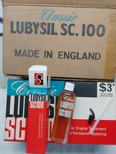 Nos Classic Lubysil Sc100 Silicone Engine Treatment Vintage Glass Bottle England