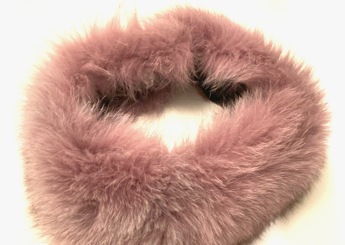 NEIMAN MARCUS FOX FUR HEADBAND HEAD BAND HAT LIGHT PURRPLE  display picture 2