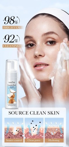 Facial Foaming Cleanser With Coconut Milk Foam Cleansing Mousse Facial Cleanser - Picture 5 of 8