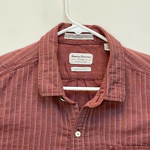 Modern Fit Shirt Brown Striped Large 