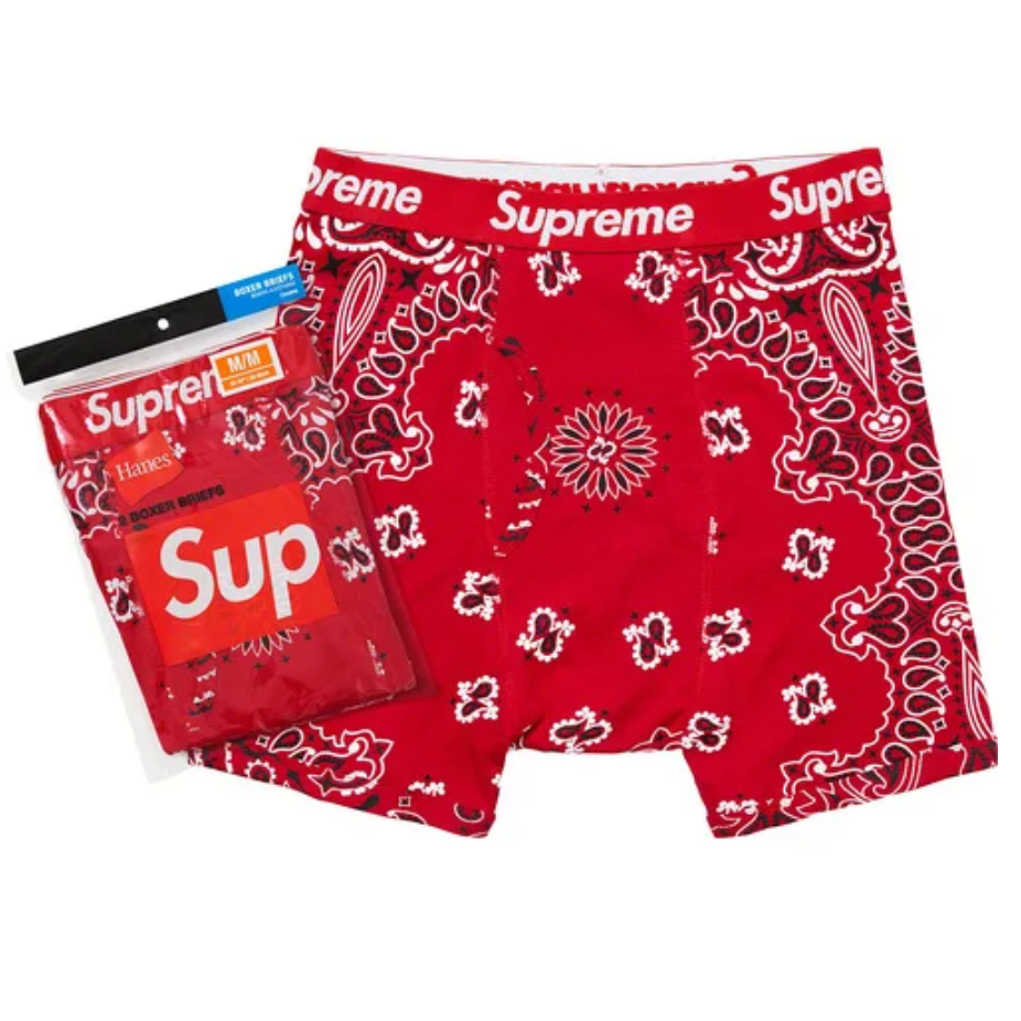 100% Authentic Supreme x Hanes Boxer Briefs Purple Yellow 