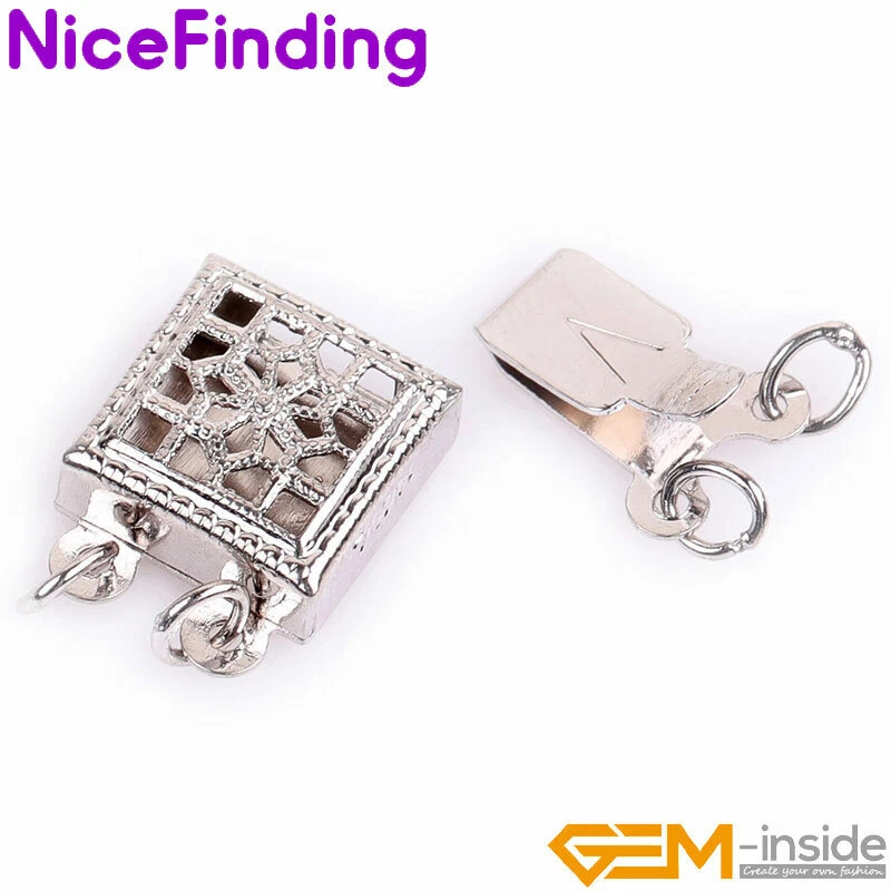 14K Gold Filled Square Filigree Clasps Necklace Bracelet Jewelry Making Closures - Image 4 of 4