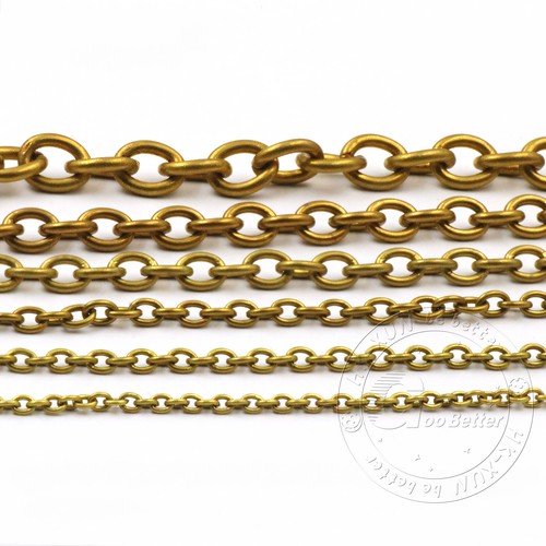 Solid Brass Chain 4-15mm Width Necklace Jewelry Bags Craft Chain Sold Per Meters - Picture 5 of 6