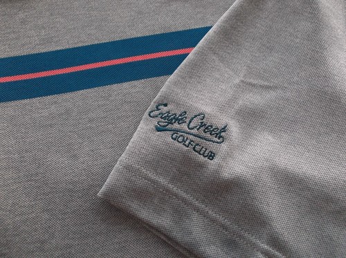 FOOTJOY - LISLE STRETCH POLYESTER SPANDEX GOLF POLO - L - LOGO - STRIPES - Picture 6 of 6