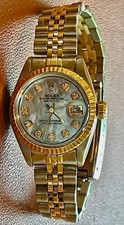 ROLEX WATCH  LADIES DATEJUST  BLUE MOTHER OF ...