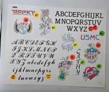 Vintage United States Marines Tattoo Flash Sheet