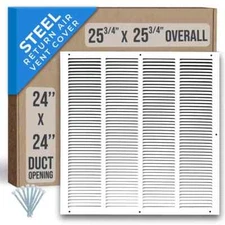 Handua Steel Return Air Grille HVAC Duct Cover Grill White 24"X24" (1240)