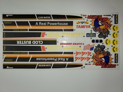 TAMIYA CLOD BUSTER DECAL SHEET-R/C MODEL-1/10-DIE CUT-Matte Finish REPRODUCTION
