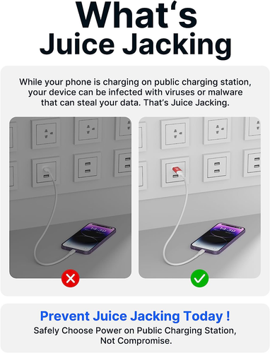 JSAUX USB Data Blocker, (4-Pack) USB-A Defender Only for Quick Charge, Protect a - 第 7/12 張圖片
