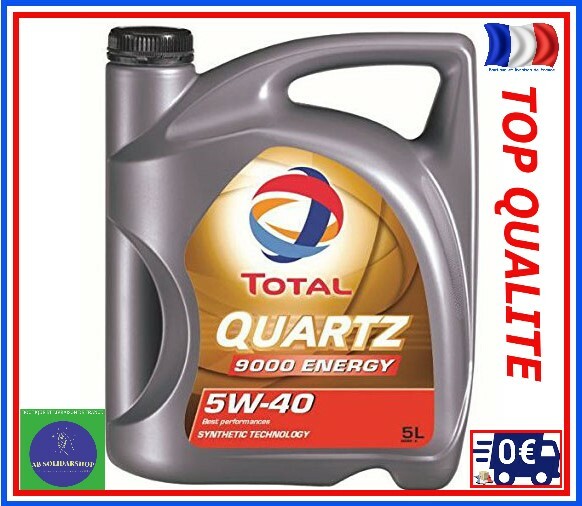 Huile moteur synthétique 5W40 Total de 5L pour la vidange complète des voitures diesel