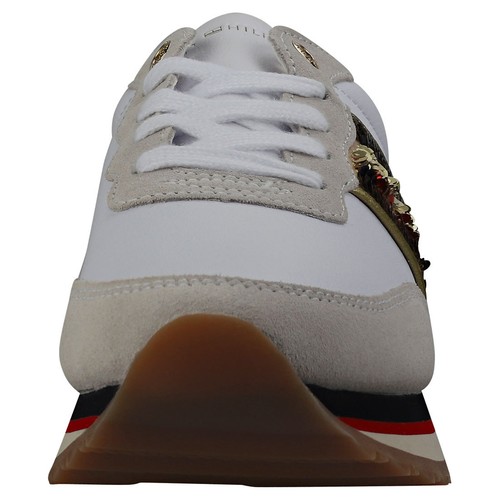 Retro 36 Hilfiger Donna Eu Ginnastica White Scarpe Tommy Da Sequins PcFBUZSP8E