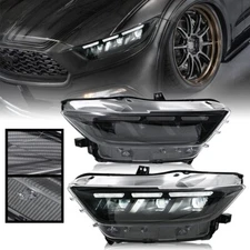 LED Projector Headlights For 2015 2016 2017 Ford Mustang Front Lamp w/Sequential
