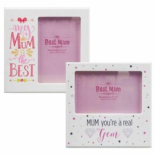 White Mother's Day / Birthday 4 "x 6" Photo Frame - Mum A Real Gem or Best mum