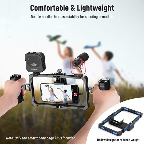 NEEWER Upgraded Phone Rig Vlogging Kit Video Stabilizer&Dual Handle for iPhone - Picture 5 of 8