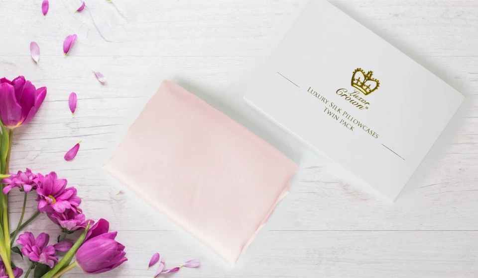 Luxor Crown Set of 2 Mulberry Soft Hypoallergenic Silk Pillowcases with Gift Box - image 2 of 4