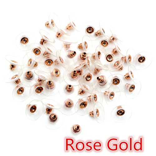 Plastic Metal Earring Backs Bullet Stoppers DIY Earnuts Ear Plugs Gold Silver - Picture 5 of 12