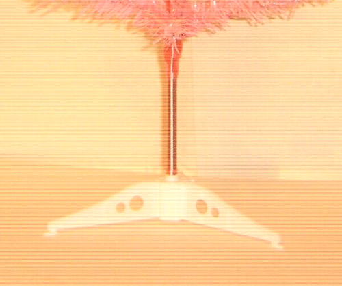 Pink Christmas Tree 19x10" Wire with 3 Leg Stand, Plastic Thin Like Feather Tree - Picture 3 of 3