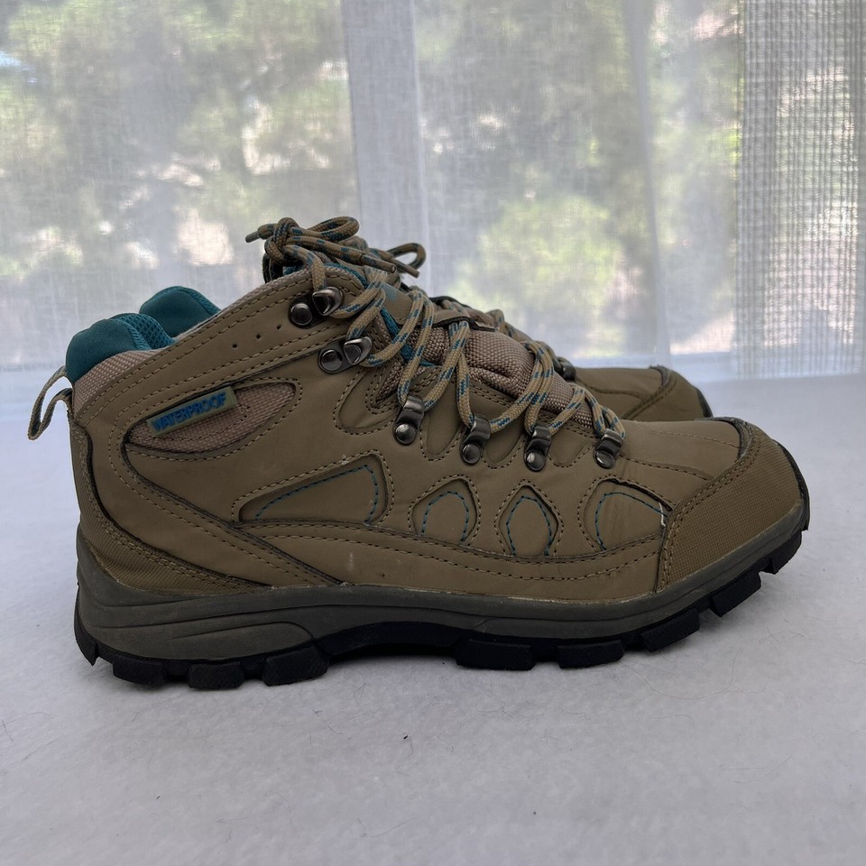 Outdoor Life Hiking Boots Women's 9 Brown Leather Shoes Waterproof