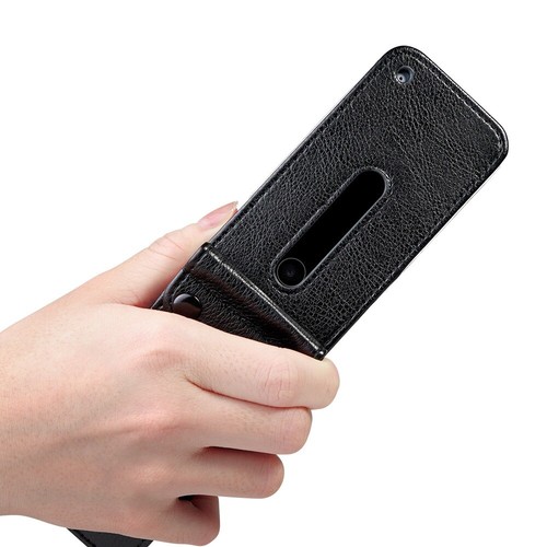 Leather Case with Belt Clip for LG Wine 2 Flip Phone Black - Picture 3 of 4