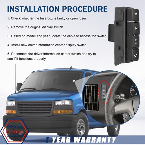For Silverado Sierra 2007-2013 15947841 Driver Information Center Switch - Foto 16 di 17