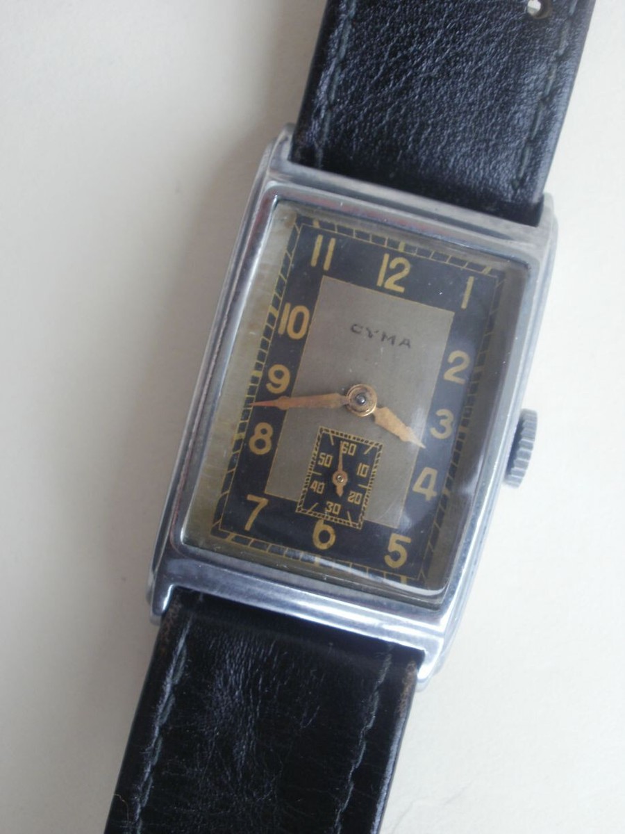 Cyma swiss military mechanical rectangular ref.335 men's vintage
