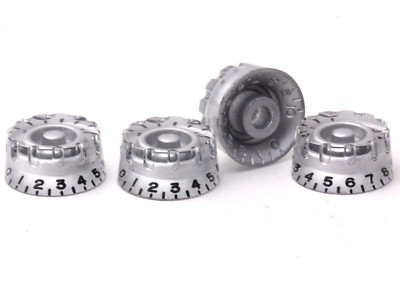Speed ''Grip'' Knobs Silver for US/CTS Potis Set 4 fits Gibson 