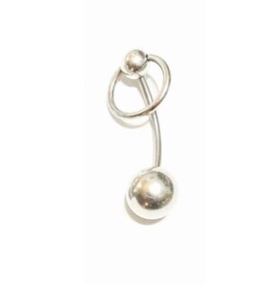 ALL LENGTH; 14g Surgical Steel CHRISTINA PIERCING Barbell with SLAVE RING.