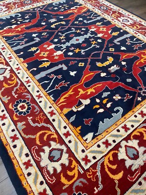 Modern Oushak Rug Handmade in India, Primary Colors,Soft Pile, High Quality,8x10